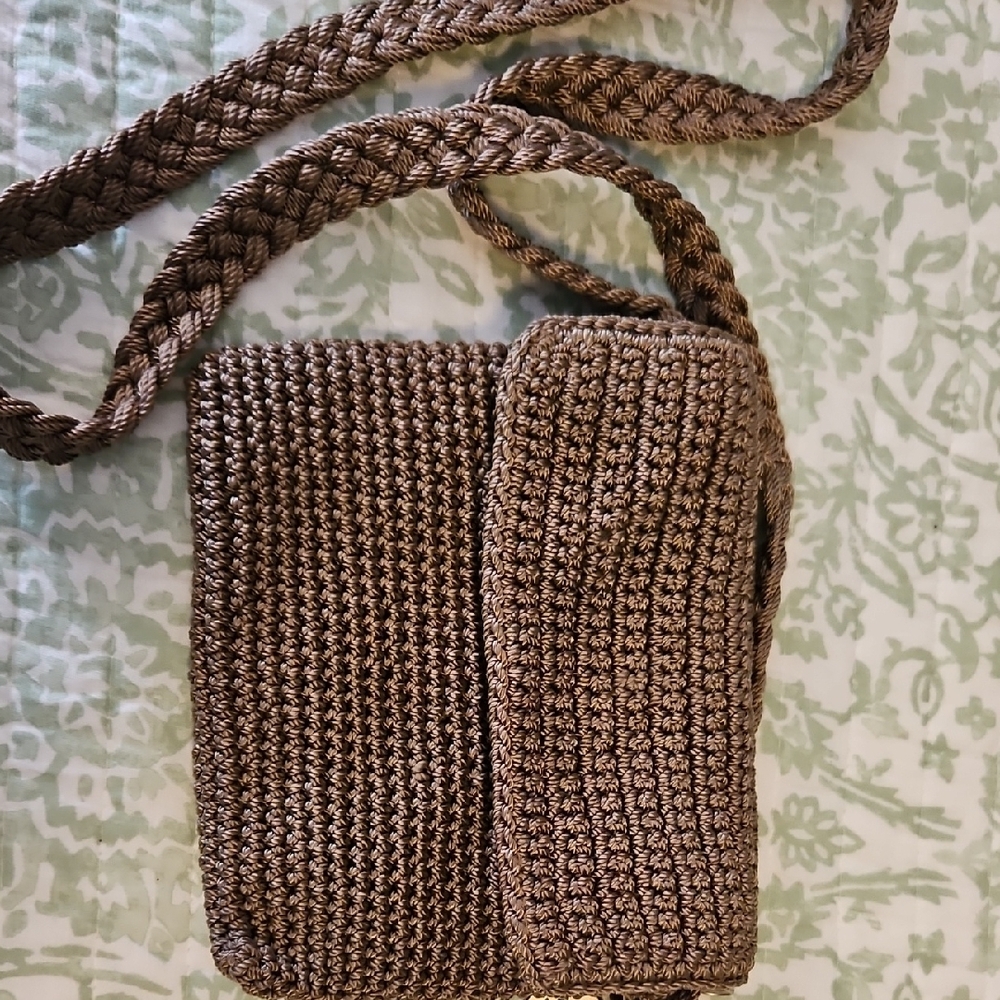 Brown Woven Crossbody Bag